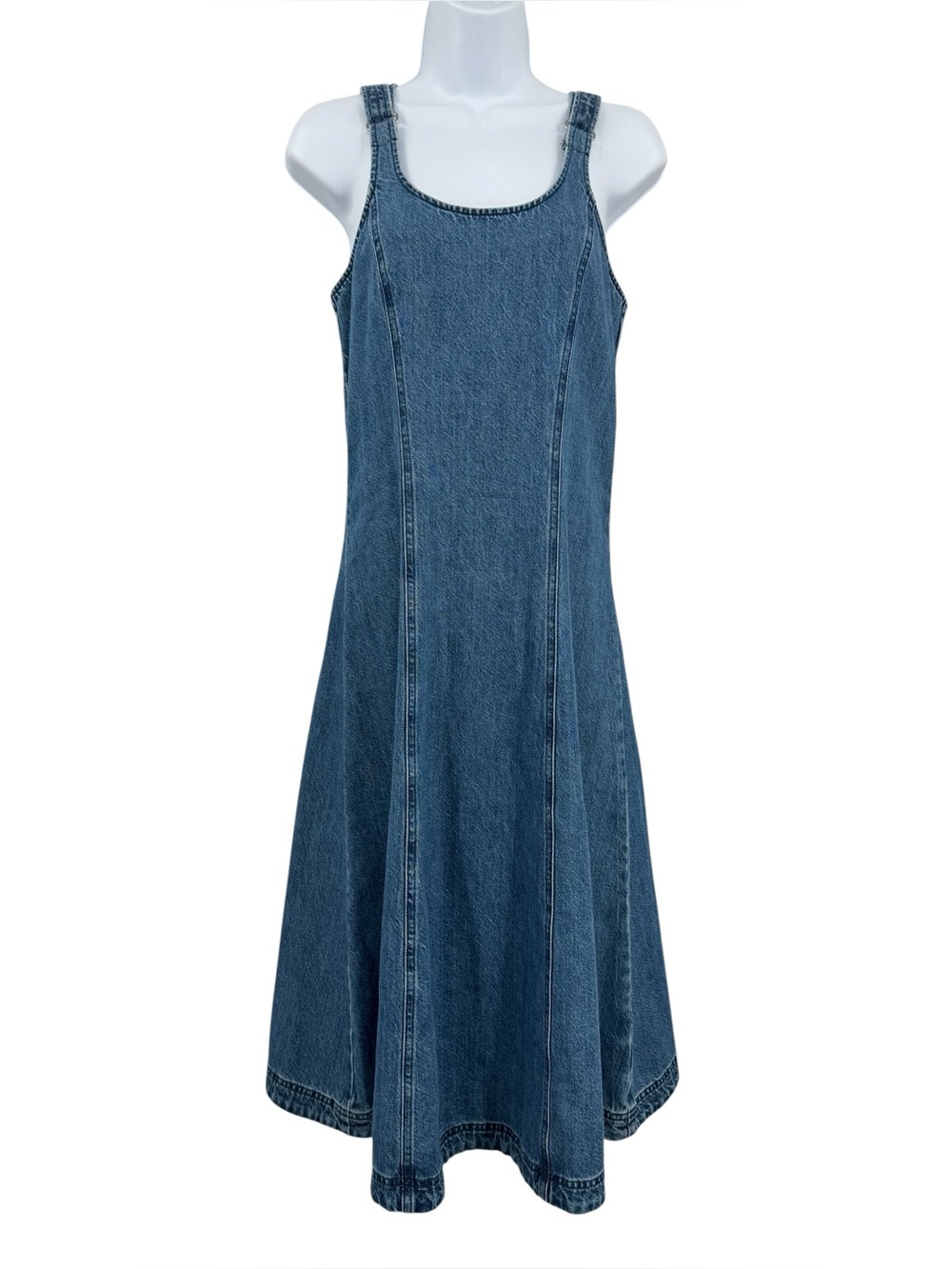 Madewell Denim Scoopneck A-Line Midi Dress Size XS Camby Wash